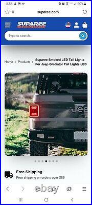 Suparee Smoked LED Tail Lights For Jeep Gladiator Tail Lights LED