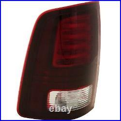 Tail Light For 2013-18 Ram 1500 Left LED Black Interior Clear & Red withBulb CAPA