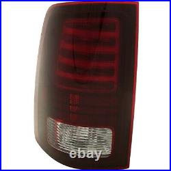 Tail Light For 2013-18 Ram 1500 Left LED Black Interior Clear & Red withBulb CAPA