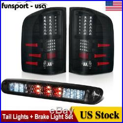 Tail Lights + Brake Light Set for 2007-2013 Chevy Silverado 1500 2500 HD Smoke