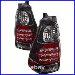 Tail Lights Fit 06-09 Toyota 4Runner Black Left Right LED Tail Lamps Assembly
