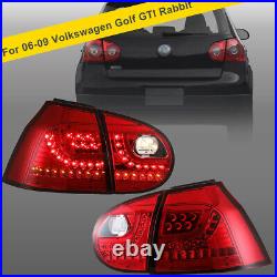 Tail Lights For 06-09 Volkswagen MK5 Golf / GTI / Rabbit LED Chrome Red Rear