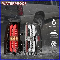 Tail Lights For 15-18 Chevy Tahoe Suburban LED Rear Brake Lamp Black Clear Pair