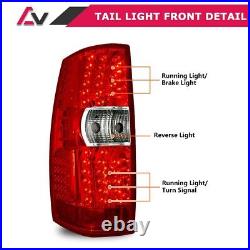 Tail Lights For 2007-14 Chevy Suburban 1500 2500 Tahoe LED Brake Red Lens Lamps