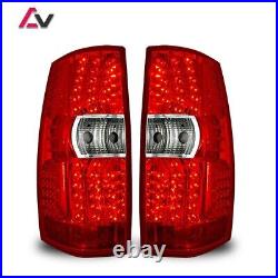 Tail Lights For 2007-14 Chevy Suburban 1500 2500 Tahoe LED Brake Red Lens Lamps