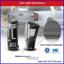 Tail Lights For 2016-2023 Toyota Tacoma LED Signal Black Clear Rear Taillamps