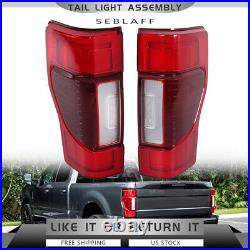Tail Lights For 2020-2022 Ford F250 LED with Blind Spot Red Clear Left+Right Side