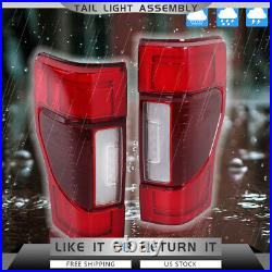 Tail Lights For 2020-2022 Ford F250 LED with Blind Spot Red Clear Left+Right Side