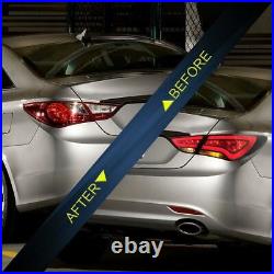 Tail Lights LED For 2011-2014 Hyundai Sonata Brake Smoke Lens Lightbar LH+RH
