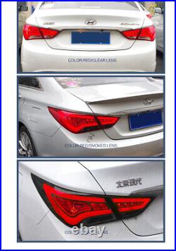 Tail Lights LED For 2011-2014 Hyundai Sonata Brake Smoke Lens Lightbar LH+RH