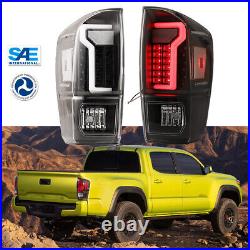 Tail Lights for 2016-2023 Toyota Tacoma Turn Signal LED Rear Black Clear Set