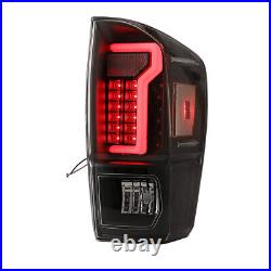 Tail Lights for 2016-2023 Toyota Tacoma Turn Signal LED Rear Black Clear Set