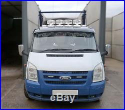To Fit 07 14 Ford Transit MK7 Stainless Steel Front Van Roof Light Bar + LEDs