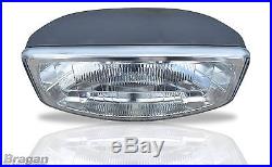 To Fit Scania Volvo DAF MAN 24v 9.5 Jumbo Oval Black ABS Spot Lamp + LED x4