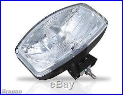 To Fit Scania Volvo DAF MAN 24v 9.5 Jumbo Oval Black ABS Spot Lamp + LED x4