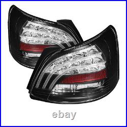 Toyota 07-11 Yaris 4Dr Sedan Black LED Rear Tail Brake Lights Set S Core Premium