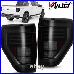 Upgrade LED Smoked Tail Lights For 2009-2014 Ford F-150 F150 Pickup Sequential