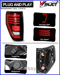 Upgrade LED Smoked Tail Lights For 2009-2014 Ford F-150 F150 Pickup Sequential