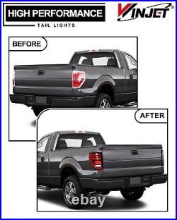 Upgrade LED Smoked Tail Lights For 2009-2014 Ford F-150 F150 Pickup Sequential