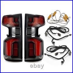 Upgrade Tail Lights For 2019-2023 Chevy Silverado 1500 LED Black Pair Conversion