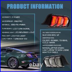 VLADN LED Tail lights Smoke Lens lamp For 2015-2021 Ford Mustang US/Euro Model