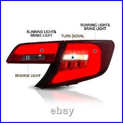 VLAND 2 LED Red Tail Lights Fit For Toyota Camry 2012-2014 Rear Lamp Assembly