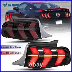 VLAND 7-Modes LED Tail Lights Sequential Amber Signal For 2010-2012 Ford Mustang