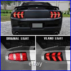 VLAND 7-Modes LED Tail Lights Sequential Amber Signal For 2010-2012 Ford Mustang