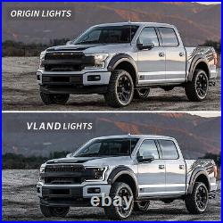 VLAND Black Headlights+Clear Tail lights For Ford F-150 2018-20 LED Lampa 2pair