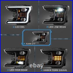 VLAND Black Headlights+Clear Tail lights For Ford F-150 2018-20 LED Lampa 2pair