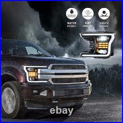 VLAND Black Headlights+Clear Tail lights For Ford F-150 2018-20 LED Lampa 2pair