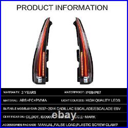 VLAND Clear LED Tail Lights For 2007-2014 Cadillac Escalade/ESV Rear Lamps