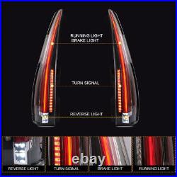 VLAND Clear LED Tail Lights For 2007-2014 Cadillac Escalade/ESV Rear Lamps