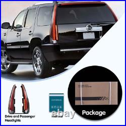 VLAND Clear LED Tail Lights For 2007-2014 Cadillac Escalade/ESV Rear Lamps