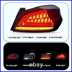 VLAND Clear Lens LED-Tail Lights For Subaru-WRX & STI 2014-2021 Rear Brake-Lamps