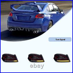 VLAND Clear Lens LED-Tail Lights For Subaru-WRX & STI 2014-2021 Rear Brake-Lamps