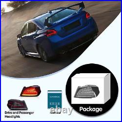 VLAND Clear Lens LED-Tail Lights For Subaru-WRX & STI 2014-2021 Rear Brake-Lamps