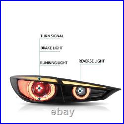 VLAND FULL LED Smoked Tail Lights For 2014-2018 Mazda 3 sedan Sequential Turn