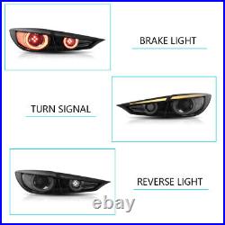 VLAND FULL LED Smoked Tail Lights For 2014-2018 Mazda 3 sedan Sequential Turn