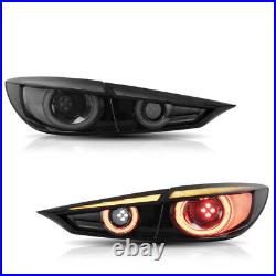 VLAND FULL LED Smoked Tail Lights For 2014-2018 Mazda 3 sedan Sequential Turn