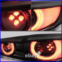 VLAND FULL LED Smoked Tail Lights For 2014-2018 Mazda 3 sedan Sequential Turn