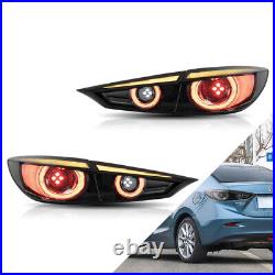 VLAND FULL LED Smoked Tail Lights For 2014-2018 Mazda 3 sedan Sequential Turn