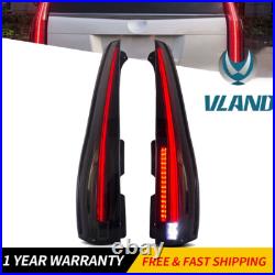 VLAND FULL LED Tail Lights Fit 2007-2014 Yukon Suburban Tahoe SMOKED LENS Pair