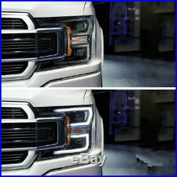 VLAND Fits Ford F150 F-150 2018-2019 Black LED Headlight + LED Tail Lights