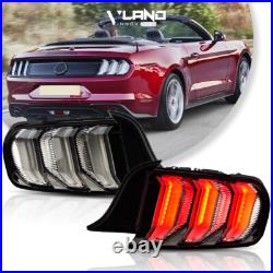 VLAND For 2015-2023 Ford Mustang Euro Clear Pair LED Sequential Tube Tail Lights VLAND For 2015-2023 Ford Mustang Euro Clear Pair LED Sequential Tube Tail Lights