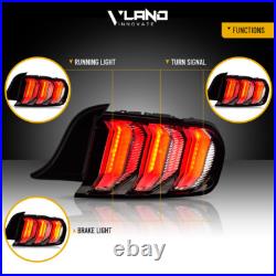 VLAND For 2015-2023 Ford Mustang Euro Clear Pair LED Sequential Tube Tail Lights VLAND For 2015-2023 Ford Mustang Euro Clear Pair LED Sequential Tube Tail Lights