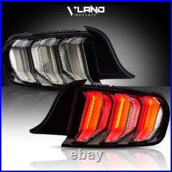 VLAND For 2015-2023 Ford Mustang Euro Clear Pair LED Sequential Tube Tail Lights VLAND For 2015-2023 Ford Mustang Euro Clear Pair LED Sequential Tube Tail Lights