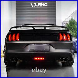 VLAND For 2015-2023 Ford Mustang Euro Clear Pair LED Sequential Tube Tail Lights VLAND For 2015-2023 Ford Mustang Euro Clear Pair LED Sequential Tube Tail Lights