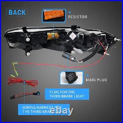 VLAND For 2016-2018 Chevy Camaro Led Smoked Black Tail Lights WithRed Sequential