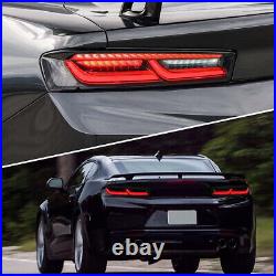 VLAND For 2016-2018 Chevy Camaro Led Smoked Black Tail Lights WithRed Sequential